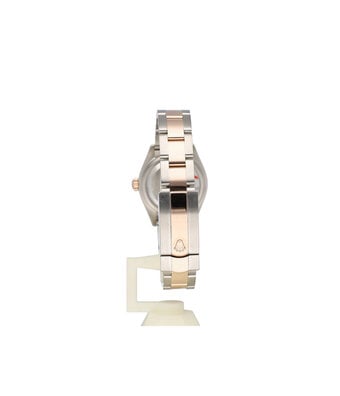 Rolex Lady-Datejust 28 NEW ROLEX SERVICE - 2018 B+P | steel - rose gold olive green diamond Oyst