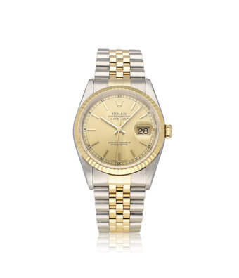 Rolex Datejust 36 NEW ROLEX SERVICE - 1999 B+P | steel - gold champagne Jubilee
