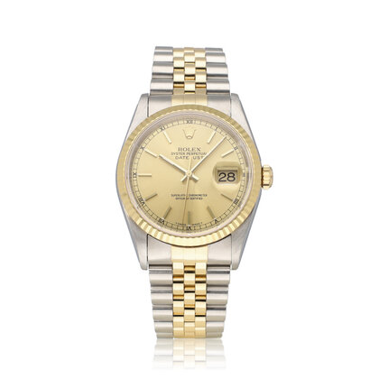 Datejust 36 NEW ROLEX SERVICE - 1999 B+P | steel - gold champagne Jubilee