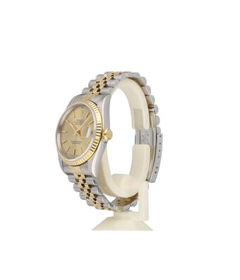 Rolex Datejust 36 NEW ROLEX SERVICE - 1999 B+P | steel - gold champagne Jubilee