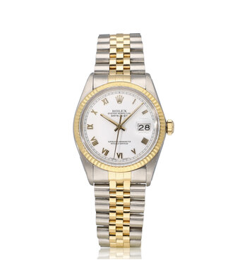 Rolex Datejust 36 NEW ROLEX SERVICE - 1986 + papers | steel - gold Jubilee white roman