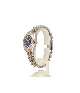 Rolex Lady-Datejust 26 NEW ROLEX SERVICE -  2007 + papers | steel yellow gold blue computer diam