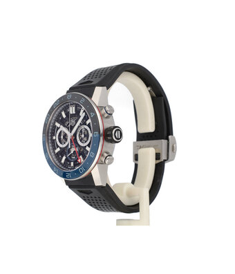 TAG Heuer Carrera Calibre Heuer 02 Chronograph 43 - 2026 + box | steel skeleton black - blue bezel