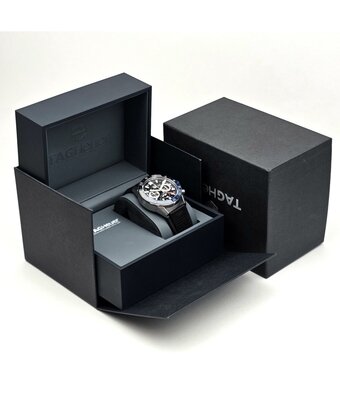 TAG Heuer Carrera Calibre Heuer 02 Chronograph 43 - 2026 + box | steel skeleton black - blue bezel
