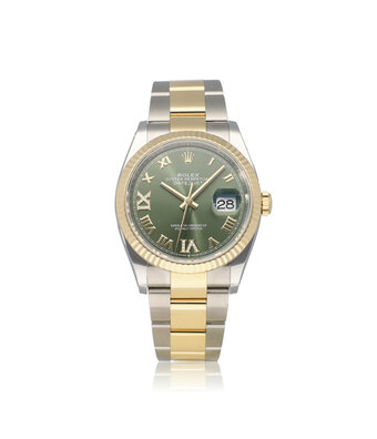 Rolex Datejust 36 - 2026 B+P | steel - yellow gold green roman diamond IV IX Oyster