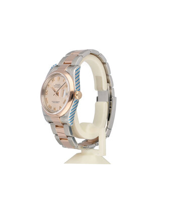 Rolex Datejust 36 NEW ROLEX SERVICE - 2011 B+P | steel - gold pink roulette