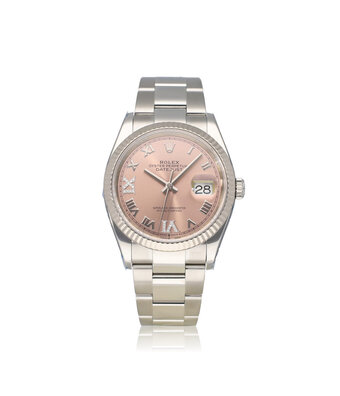 Rolex Datejust 36 NEW ROLEX SERVICE - 2019 B+P | steel pink roman factory diamond Oyster