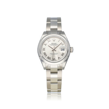 Lady-Datejust 28 2022 B+P | UNWORN - STICKERS | steel silver roman domed Oyster