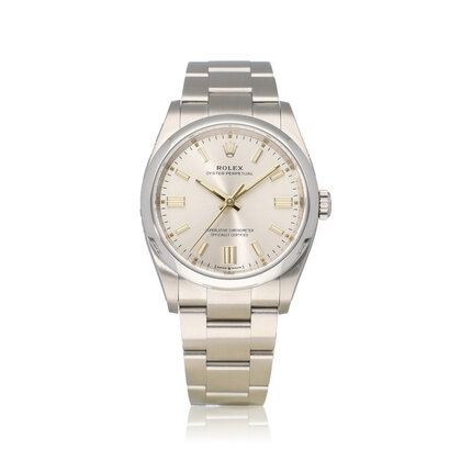 Oyster Perpetual 36 NEW ROLEX SERVICE - 2020 box + papers | silver - gold domed Oyster