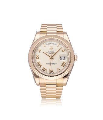 Rolex Day-Date II 41 NEW ROLEX SERVICE - 2015 B+P | rose gold white roman President