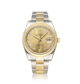 Rolex Datejust 41 NEW ROLEX SERVICE -2022 B+P | steel - gold champagne diamond Oyster
