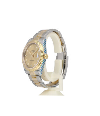 Rolex Datejust 41 NEW ROLEX SERVICE -2022 B+P | steel - gold champagne diamond Oyster