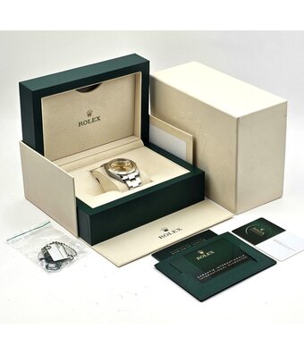 Rolex Datejust 41 NEW ROLEX SERVICE -2022 B+P | steel - gold champagne diamond Oyster
