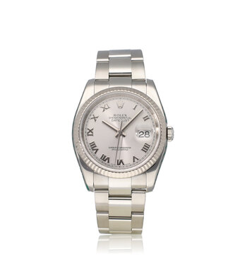 Rolex Datejust 36 NEW ROLEX SERVICE  - 2009 + papers | steel silver roman Oyster