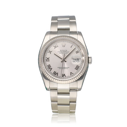 Datejust 36 NEW ROLEX SERVICE  - 2009 + papers | steel silver roman Oyster
