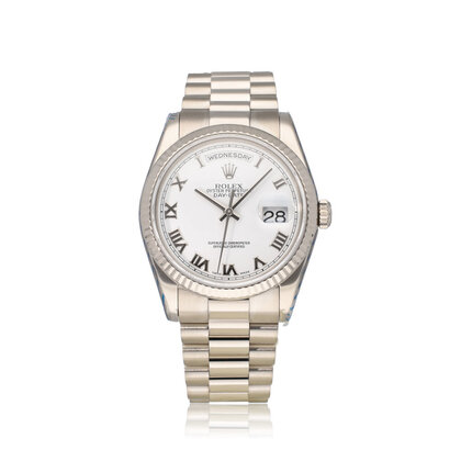 Day-Date 36 - 2002 B+P | white gold white roman President