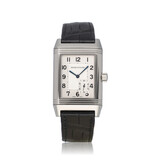 Jaeger-LeCoultre Reverso Grande  NEW JLC SERVICE INCL. STRAP + box  | steel - silver - black - 8 day's powe