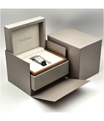 Jaeger-LeCoultre Reverso Grande  NEW JLC SERVICE INCL. STRAP + box  | steel - silver - black - 8 day's powe