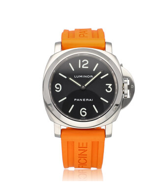 Panerai Luminor Base  - 2004 B+P | steel black orange rubber