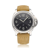Panerai Luminor Base Acciaio 44 steel black leather + box
