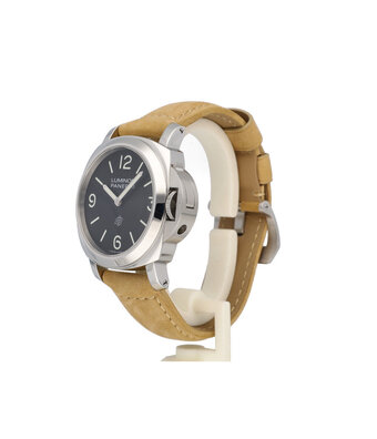 Panerai Luminor Base Acciaio 44 steel black leather + box