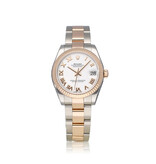 Rolex Datejust 31 NEW ROLEX SERVICE - 2017 B+P | steel - rose gold white roman