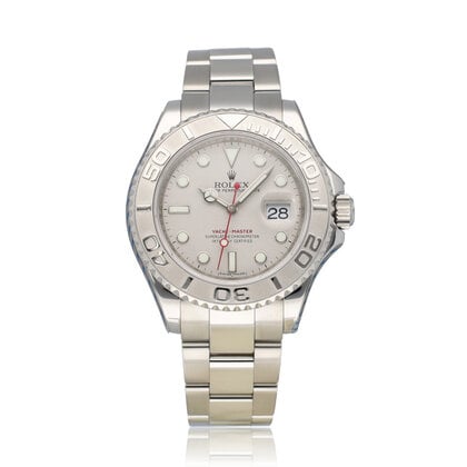 Yacht-master 40 NEW ROLEX SERVICE - 2009 B+P | steel - platinum - red RRR / rehaut Oyster