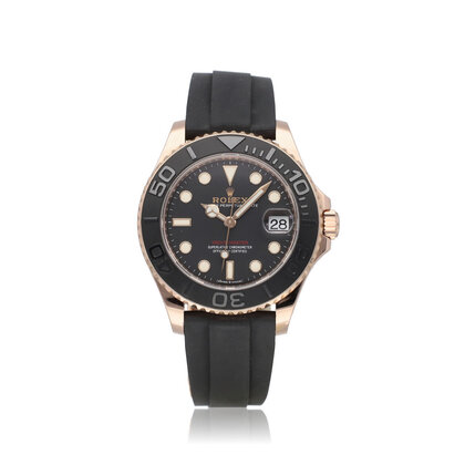 Yacht-master 37 - 2024 box + papers | rose gold medium - midsize Oysterflex / rubber
