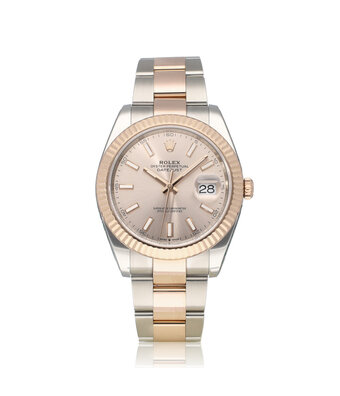 Rolex Datejust 41 NEW ROLEX SERVICE - 2019 B+P | steel - rose gold sundust Oyster