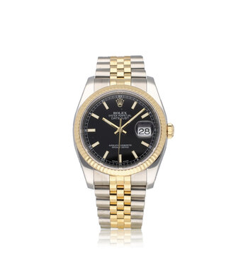 Rolex Datejust 36 NEW ROLEX SERVICE - 2014 + papers | steel - yellow gold black
