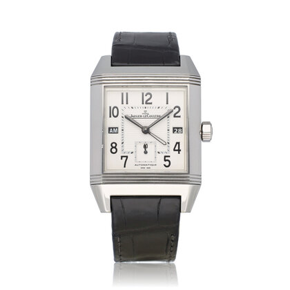 Reverso Squadra Hometime  NEW JLC STRAP + box | steel white | ref. Q7008420 |