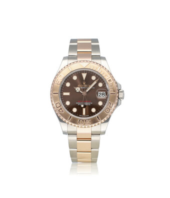 Rolex Yacht-master 37 - choco 2022 box + papers | steel - rose gold brown medium