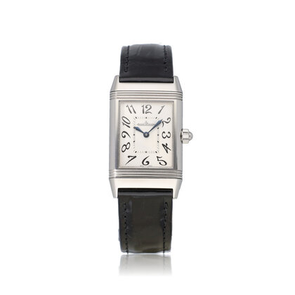 Reverso Duetto 23 NEW JLC STRAP - steel black duo face diamond | ref. 256.8.75