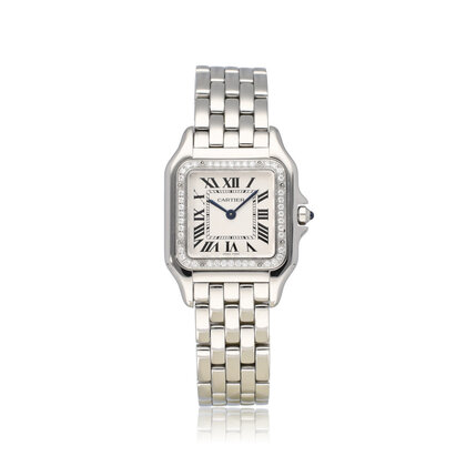 Panthère de Cartier  MM - 2023 box + papers | steel diamond silver roman