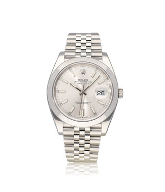 Rolex Datejust 41 NEW ROLEX SERVICE - 2020 B+P | silver index domed Jubilee