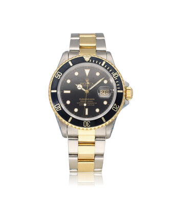 Rolex Submariner Date 40 NEW ROLEX SERVICE - 1986 + box | open 6/9 - steel - gold black Oyster