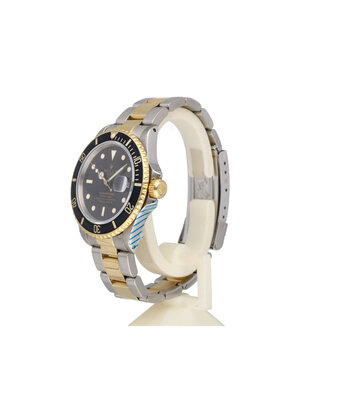 Rolex Submariner Date 40 NEW ROLEX SERVICE - 1986 + box | open 6/9 - steel - gold black Oyster
