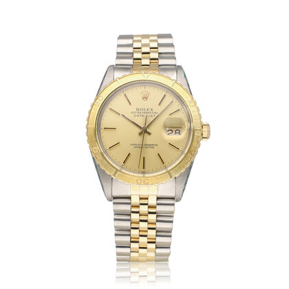 Datejust Turn-o-graph NEW ROLEX SERVICE - 1983 + papers | champagne Jubilee steel - yellow