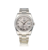 Rolex Datejust 36 NEW ROLEX SERVICE - 2013 B+P | steel silver roman domed Oyster