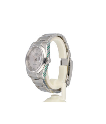 Rolex Datejust 36 NEW ROLEX SERVICE - 2013 B+P | steel silver roman domed Oyster
