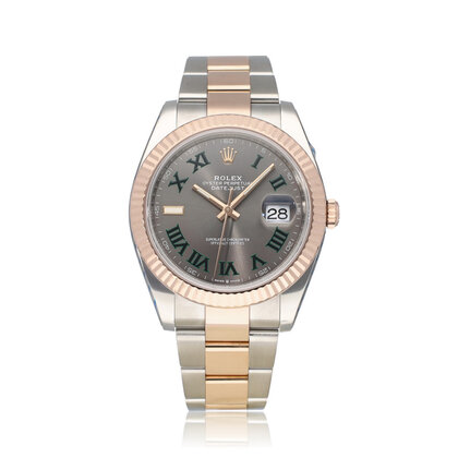 Datejust 41 NEW ROLEX SERVICE - 2021 + papers | steel - rose gold slate grey Wimbledon Oys