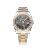 Rolex Datejust 41 NEW ROLEX SERVICE - 2021 + papers | steel - rose gold slate grey Wimbledon Oys