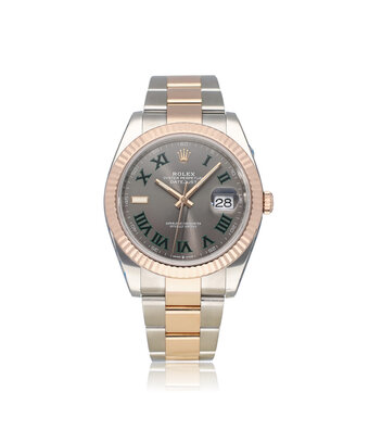 Rolex Datejust 41 NEW ROLEX SERVICE - 2021 + papers | steel - rose gold slate grey Wimbledon Oys