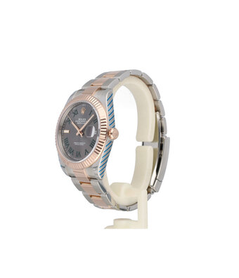 Rolex Datejust 41 NEW ROLEX SERVICE - 2021 + papers | steel - rose gold slate grey Wimbledon Oys