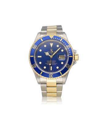 Rolex Submariner Date 40 NEW ROLEX SERVICE - 2003 B+P | steel - yellow gold blue - bluesy