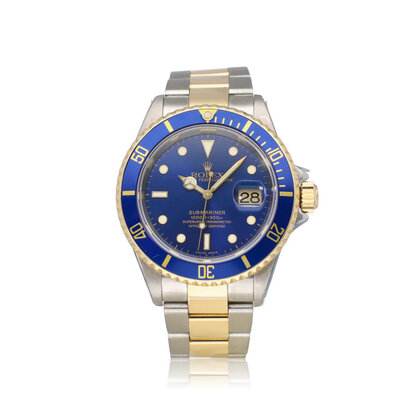 Submariner Date 40 NEW ROLEX SERVICE - 2003 B+P | steel - yellow gold blue - bluesy