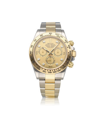 Rolex Daytona  40 NEW ROLEX SERVICE | steel - yellow gold factory diamond champagne + box