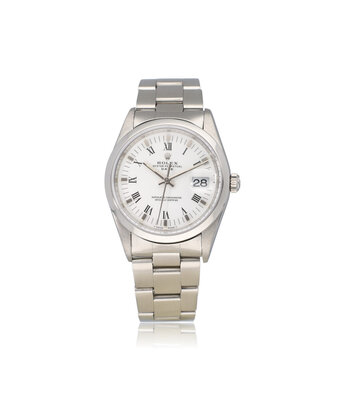 Rolex Date 34 34 NEW ROLEX SERVICE - 1996  T-serial | steel domed white roman Oyster