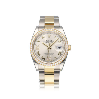 Datejust 36 NEW ROLEX SERVICE + box | steel yellow gold Oyster silver roman