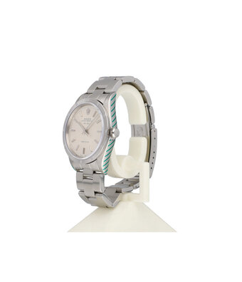 Rolex Air-king  NEW ROLEX SERVICE | steel silver engine turned bezel Oyster